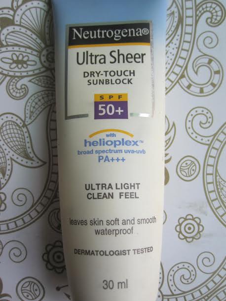 Neutrogena Ultra Sheer Dry-Touch Sun block SPF 50+ Review