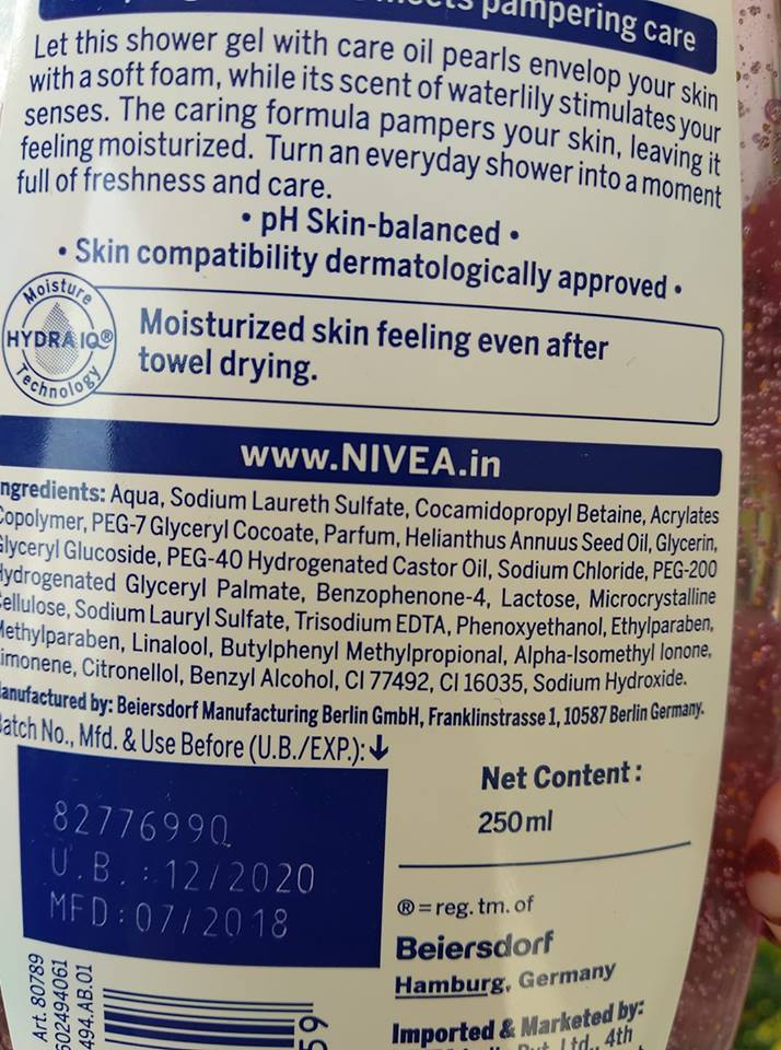 Nivea Water Lily And Oil Shower Gel Review